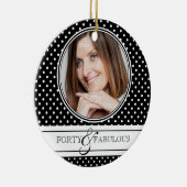 Vierzig und fabelhafte, stilvolle BW-Punkt Keramikornament (Rechts)