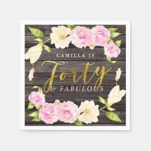 Vierzig und fabelhaftes Blumen40. Serviette