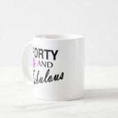 Vierzig und fabelhaftes kaffeetasse (Vorderseite Links)