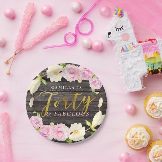 Vierzig und fabelhaftes | rustikales pappteller (Party)