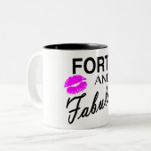 Vierzig und fabelhaftes zweifarbige tasse (Vorderseite Links)