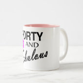 Vierzig und fabelhaftes zweifarbige tasse (VorderseiteRechts)