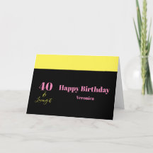 Vierzig und Lieben Es 40. Geburtstag Gelb Schwarz