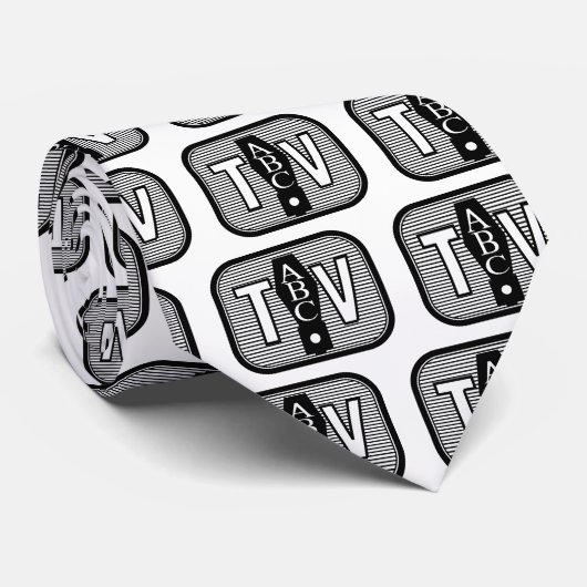 Vierzigerjahre Art Fernsehlogo Krawatte (Gerollt)