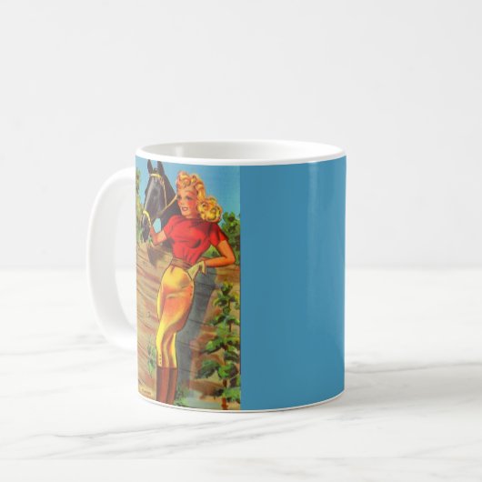 Vierzigerjahre Button-oben Gallone und Pferd Kaffeetasse (Vorderseite Links)