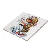 Vierzigerjahre Löwenbändiger und Löwe Fliese (Seite)