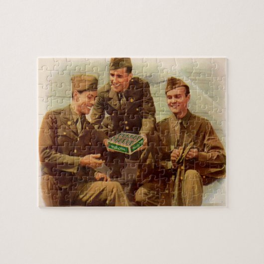 Vierzigerjahre WWII Anzeigensoldaten mit Süßigkeit Puzzle (Horizontal)