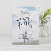 Vierziges Foto Einladung (Stehend Vorderseite)