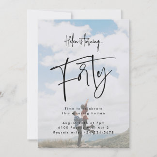 Vierziges Foto Einladung