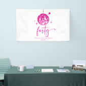 Vierziges Pink Disco Ball 40. Geburtstag Party Banner (Messeveranstaltung)