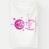 Vierziges Pink Disco Ball 40. Geburtstag Party Banner (Vertikal)