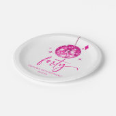 Vierziges Pink Disco Ball 40. Geburtstag Party Pappteller (Schrägansicht)