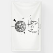 Vierziges Silver Disco Ball 40. Geburtstag Party Banner (Vertikal)