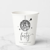 Vierziges Silver Disco Ball 40. Geburtstag Party Pappbecher (Rückseite)