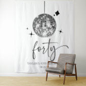 Vierziges Silver Disco Ball 40. Geburtstag Party Wandteppich (Beispiel)