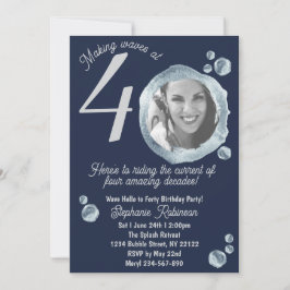 Vierzigste Wasserblasen Geburtstagsparty Einladung