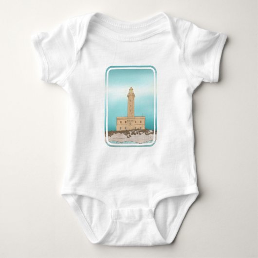 Vieste Lighthouse Italien Baby Strampler (Vorderseite)