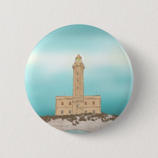Vieste Lighthouse Italien Button (Vorderseite)