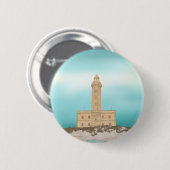 Vieste Lighthouse Italien Button (Vorne & Hinten)