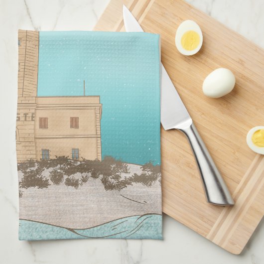 Vieste Lighthouse Italien Geschirrtuch (Viertel Falte)