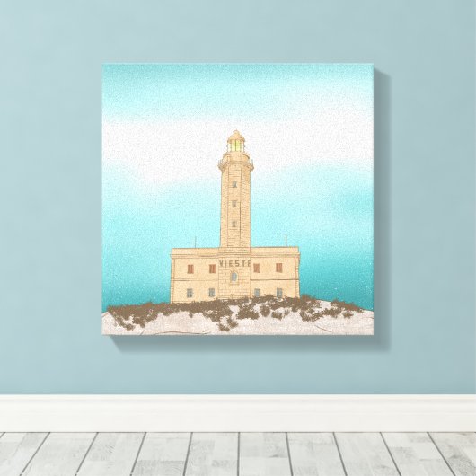 Vieste Lighthouse Italien Leinwanddruck (Insitu (Holzboden))