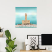 Vieste Lighthouse Italien Poster (Heimbüro)