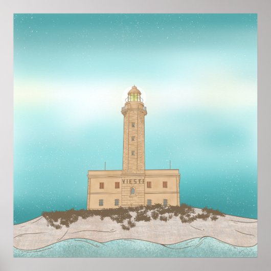 Vieste Lighthouse Italien Poster (Vorne)
