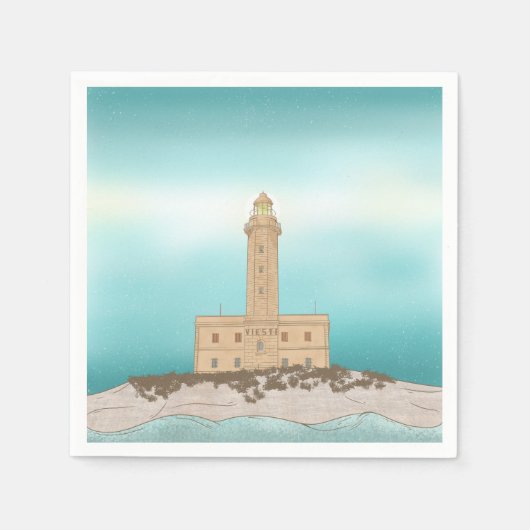 Vieste Lighthouse Italien Serviette (Vorderseite)