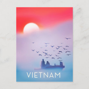 Vietnam Abend Sun Vacacation Poster Postkarte