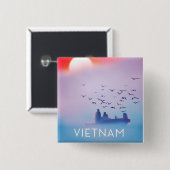 Vietnam Abendsonne Urlaubs Poster Button (Vorne & Hinten)