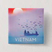 Vietnam Abendsonne Urlaubs Poster Button (Vorderseite)