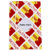 Vietnam and Vietnamese Unity Flag Tiled Your Name Mittlere Geschenktüte (Vorderseite)