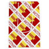 Vietnam and Vietnamese Unity Flag Tiled Your Name Mittlere Geschenktüte (Rückseite)