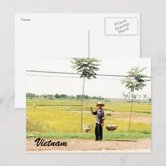 Vietnam-Bauer Postkarte (Vorne/Hinten)