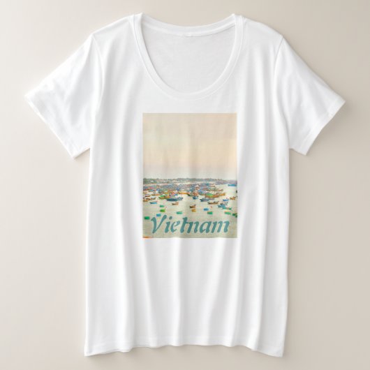 Vietnam Boote Große Größe T-Shirt (Design vorne)