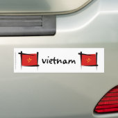 Vietnam-Bürsten-Flagge Autoaufkleber (Auf Auto)