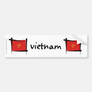 Vietnam-Bürsten-Flagge Autoaufkleber