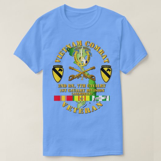 Vietnam Combat Cavalry Veteran w 2. Bn 7. Cav DU T-Shirt (Design vorne)