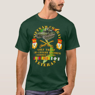 Vietnam Combat Veteran w 15. Cavalry Regiment Arm T-Shirt