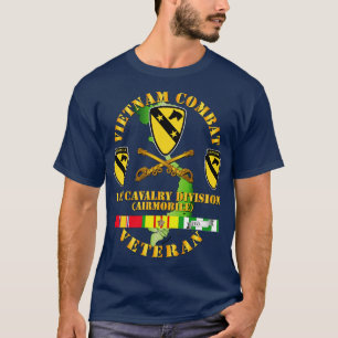 Vietnam Combat Veteran w 1. Cav DUI T-Shirt