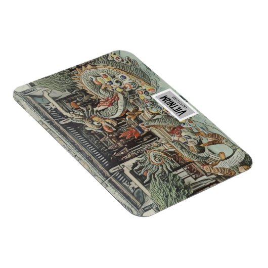 Vietnam Dragon Tempel, individualisierbares Datum Magnet (Rechte Seite)
