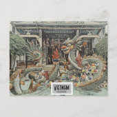 Vietnam Dragon Tempel, individualisierbares Datum Postkarte (Vorderseite)