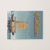 Vietnam Fischerboot Vintage Reiseplakat Puzzle (Horizontal)