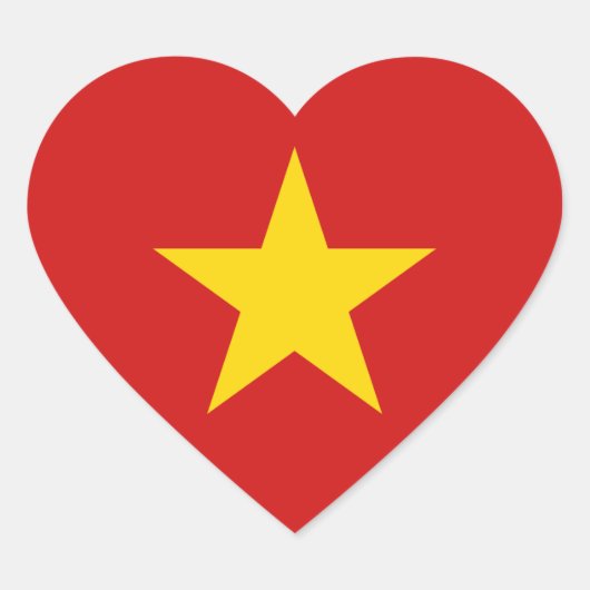 Vietnam Flag Heftsticker Herz-Aufkleber (Vorderseite)