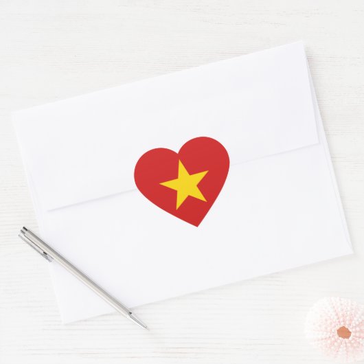 Vietnam Flag Heftsticker Herz-Aufkleber (Umschlag)