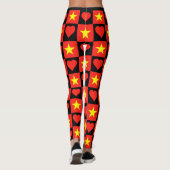 Vietnam Flag Herzmuster Patriotic Vietnamese Leggings (Rückseite)