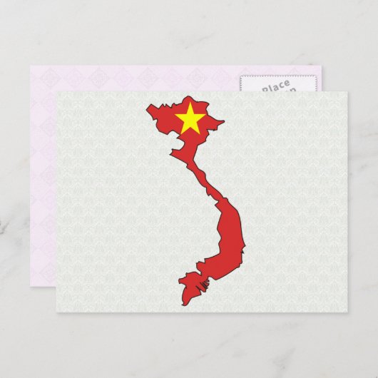 Vietnam - Flag-Karte Postkarte (Vorne/Hinten)