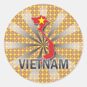 Vietnam Flag Map 2.0 Runder Aufkleber