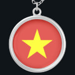 Vietnam Flag Necklace Versilberte Kette<br><div class="desc">Verbindung mit der Flagge Vietnams.</div>