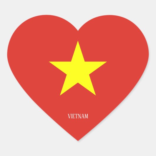 Vietnam Flag Patriotic Herz-Aufkleber (Vorderseite)